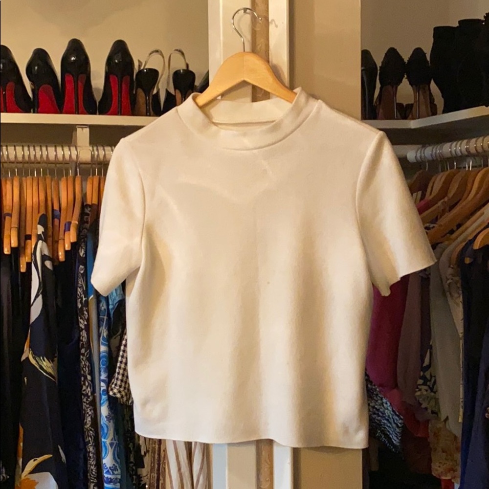 *Zara short sleeve boxy knit top*